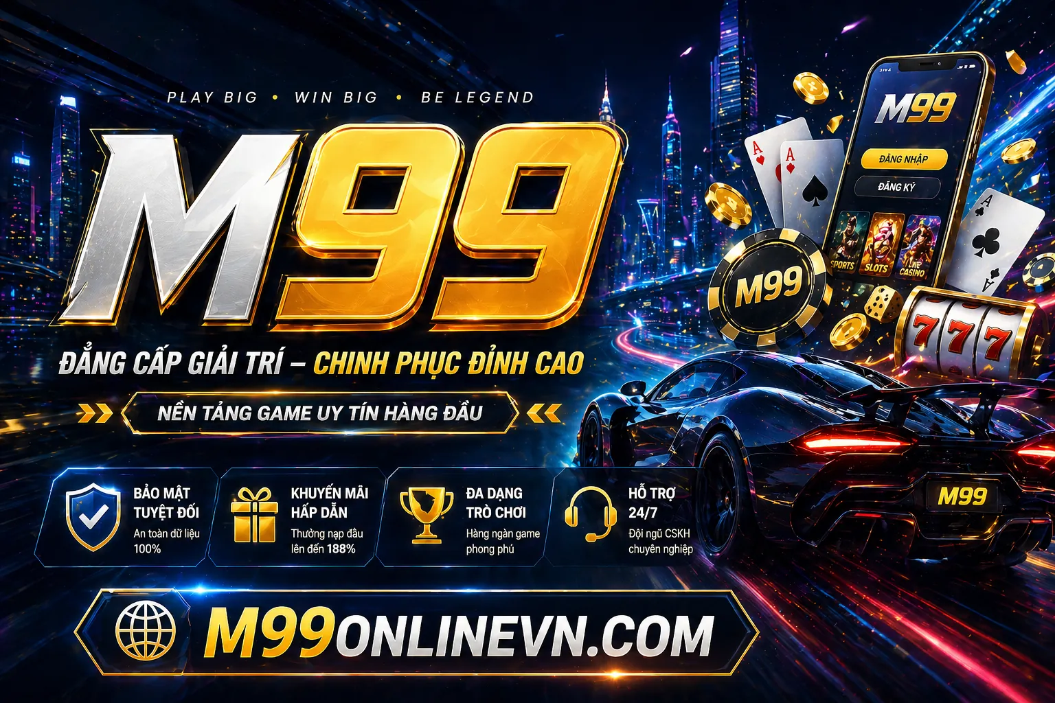 Hình ảnh chính của trang đăng ký 66vn Nổ Hũ với chủ đề xanh vàng rực rỡ, biểu tượng slot game và giải độc đắc